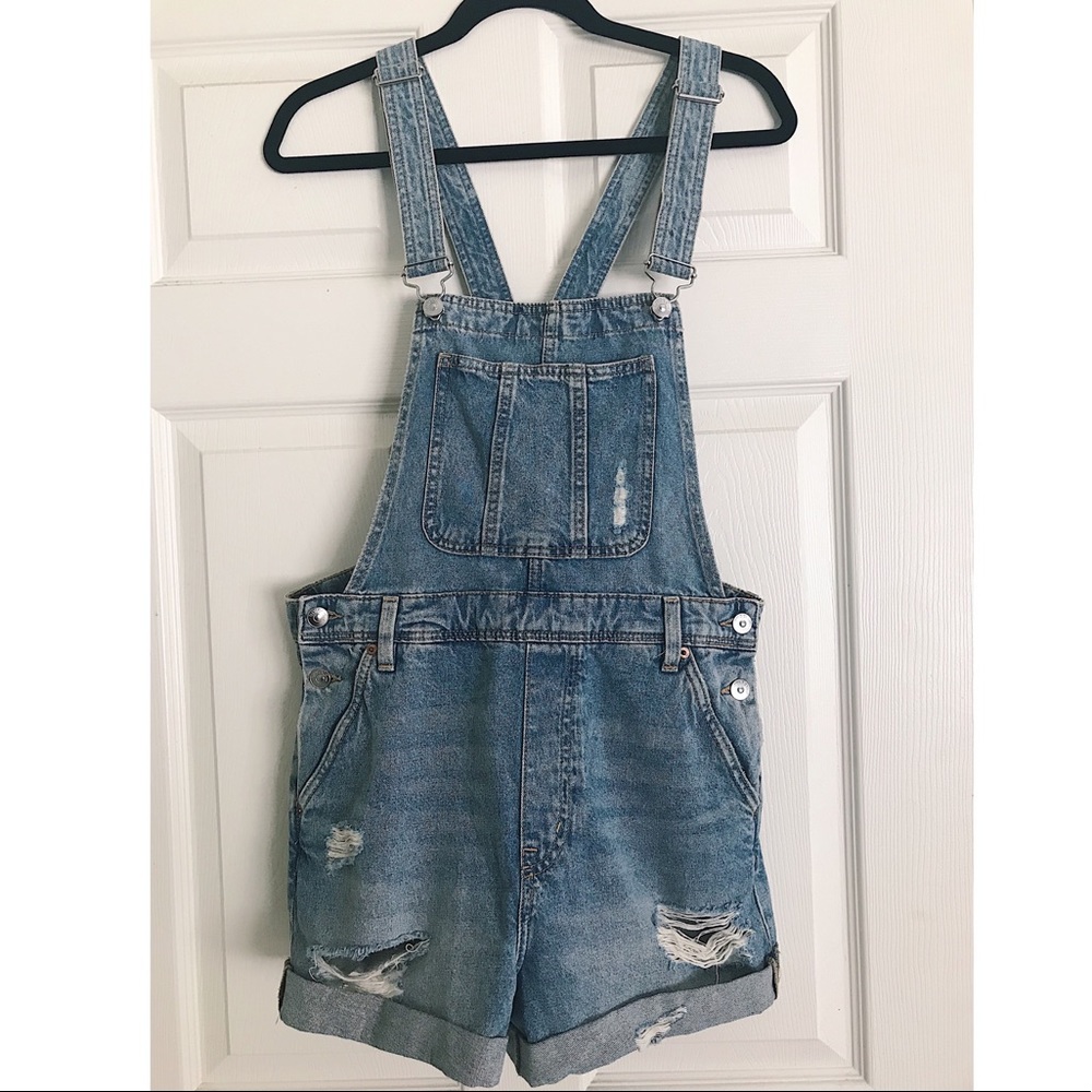 Denim Overall Shorts